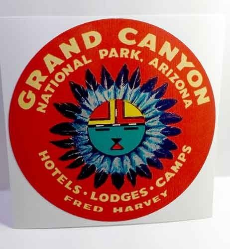 Grand Canyon Arizona Vintage Style Travel Decal / Vinyl Sticker, Luggage Label