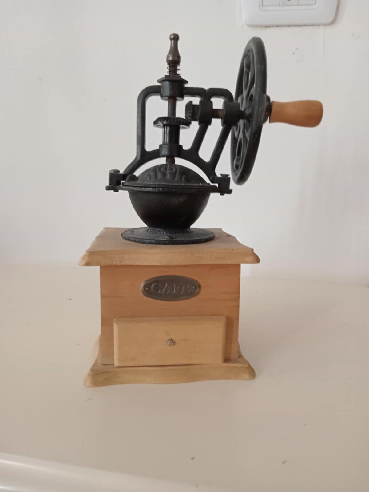 Antique Coffee Grinder - Vintage Hand Crank Mill, Rustic Decor