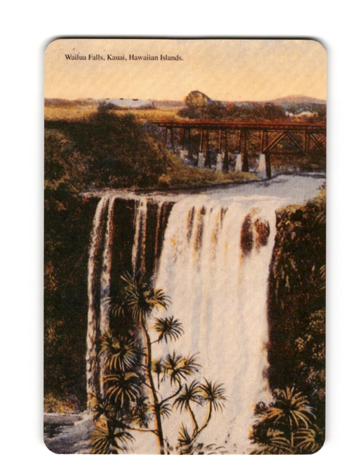 Vintage Hawaiian Postcard Wailua Falls printed 2002