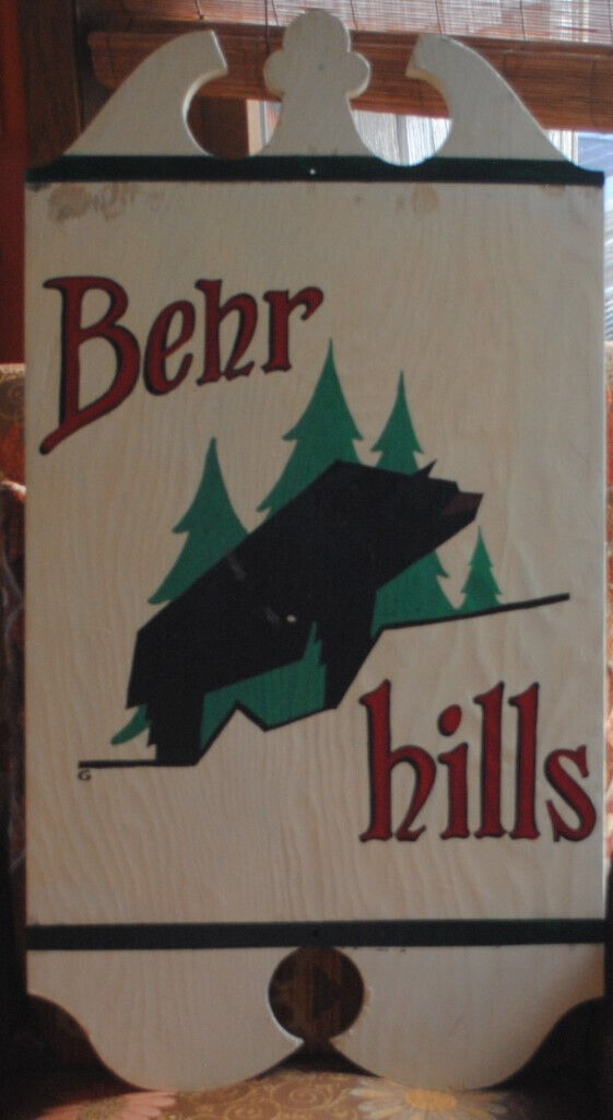 VINTAGE BEHR PAINT SIGN WOOD DOUBLE SIDED BEHR HILLS HAND PAINTED SIGN BEHR LOGO