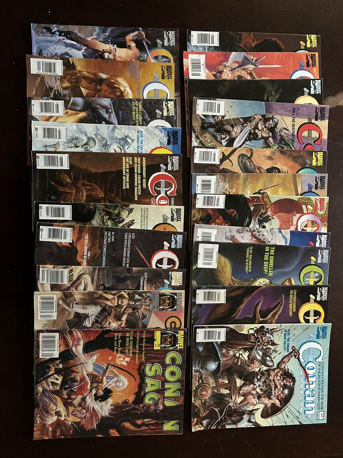 CONAN SAGA lot of 21 issues Newsstand Variants #70-90 Marvel Magazines