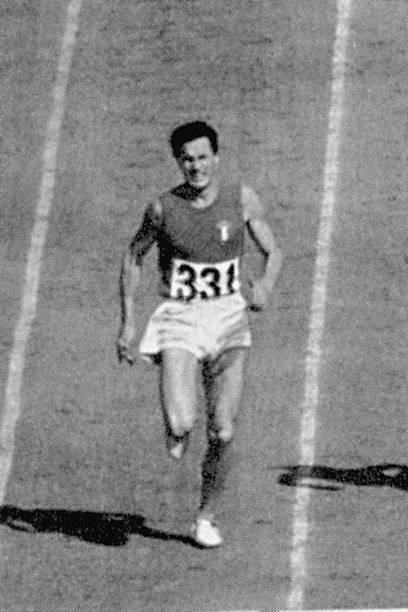 1948 Olympics Men's 400m Hurdles Ottavio Missoni comes in sixth Old Photo