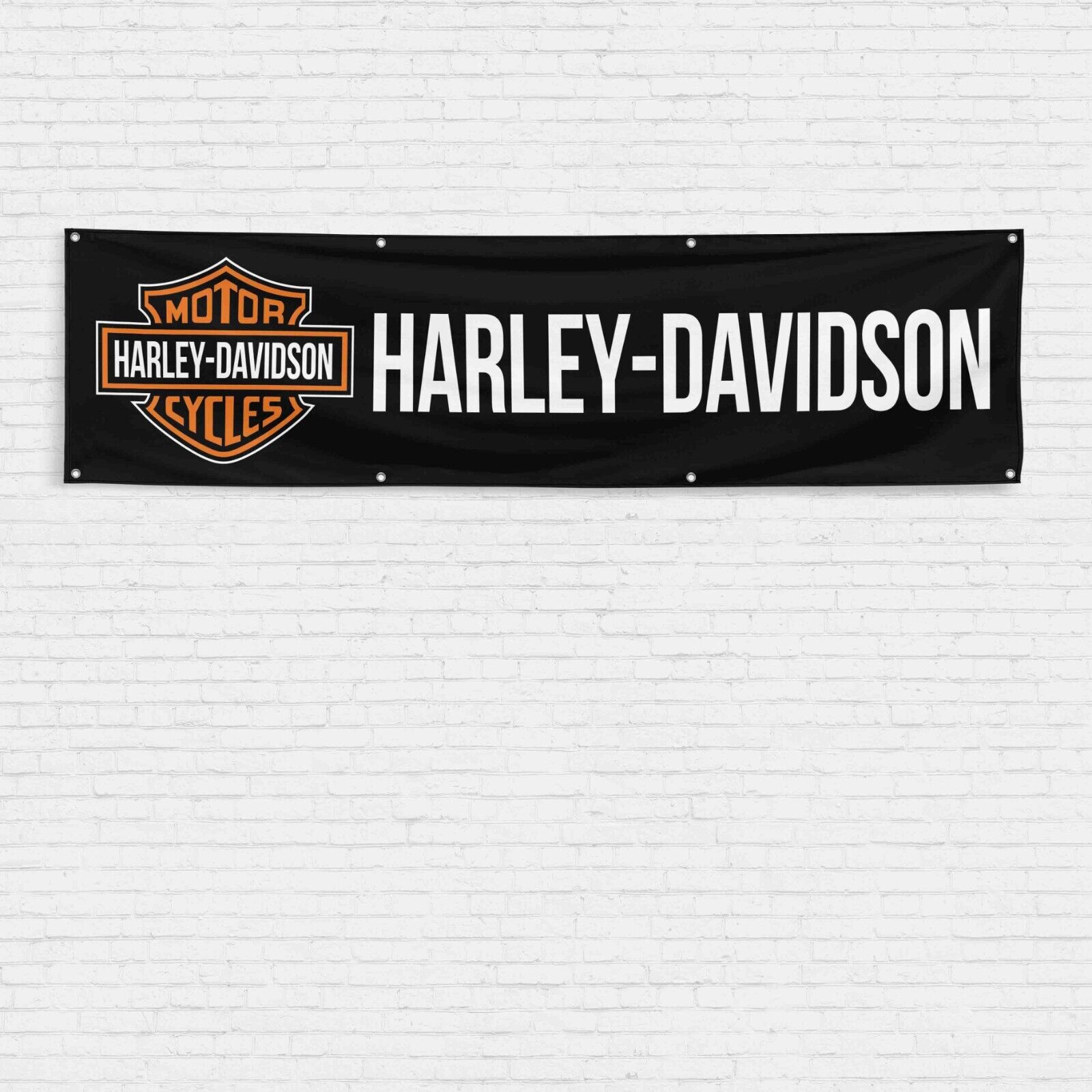 For Harley Davidson Motorcycle Enthusiasts 2x8 ft Flag Garden Garage Wall Banner