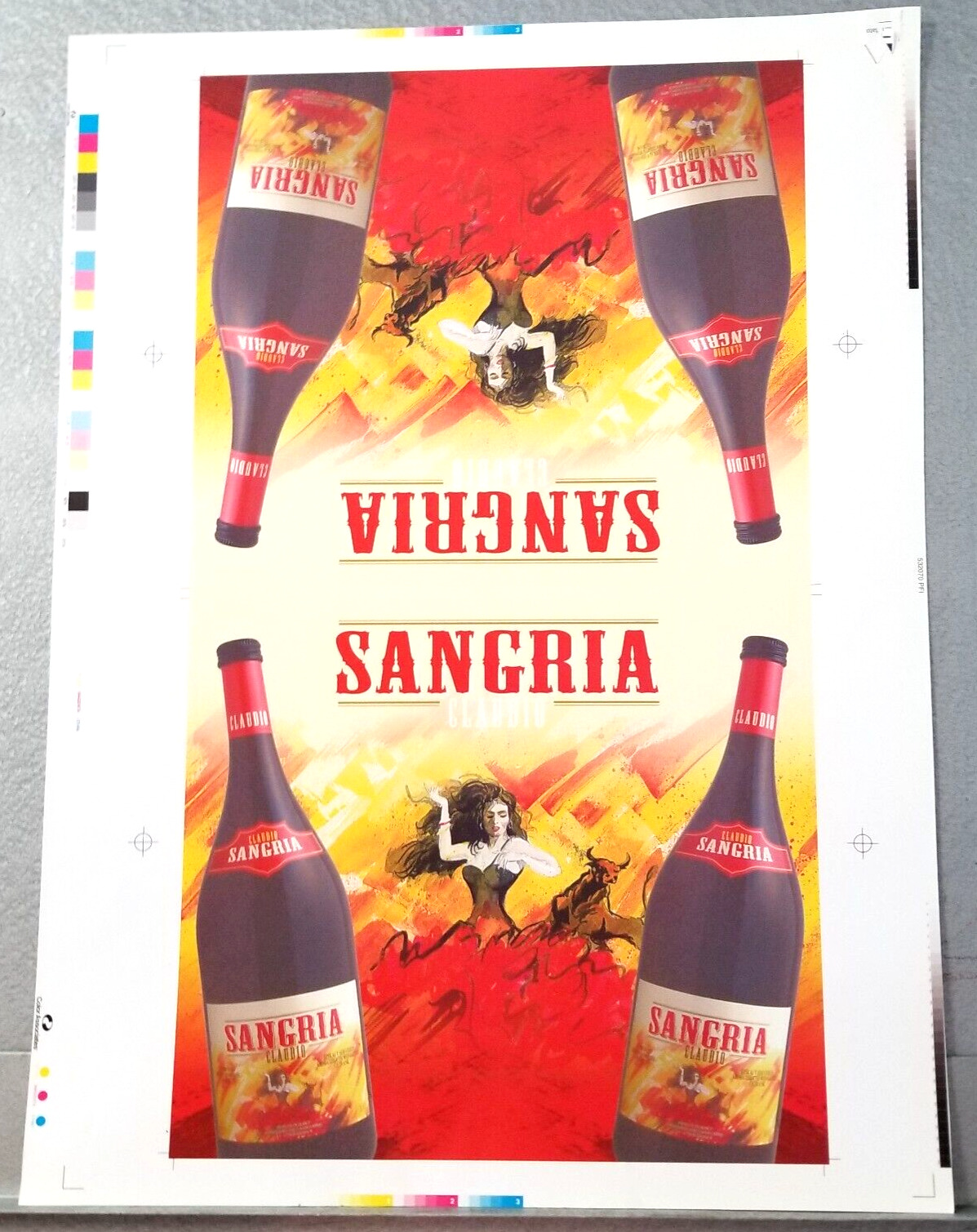 Claudio Sangria Bottle Preproduction Advertising Art Work Dancing Woman 2005