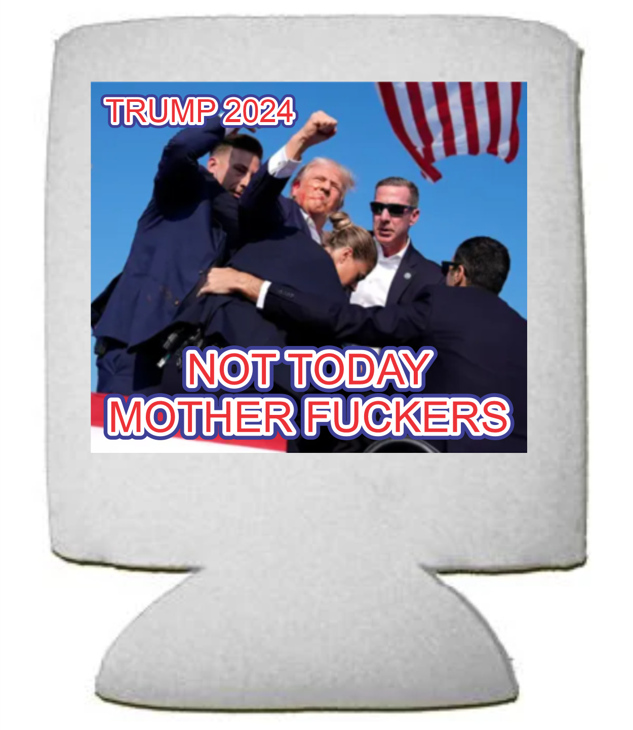 TRUMP KOOZIE - Attempted Assassination. 2 PACK of 12oz. REGULAR CAN
