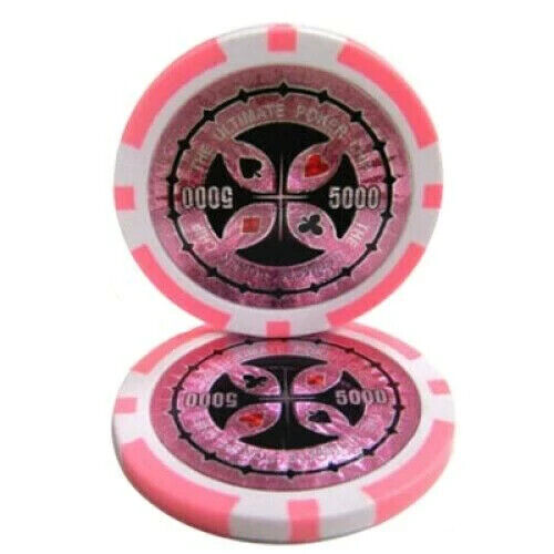 25 Pink $5000 Ultimate Poker Chips - Flat Rate Shipping - Mix & Match