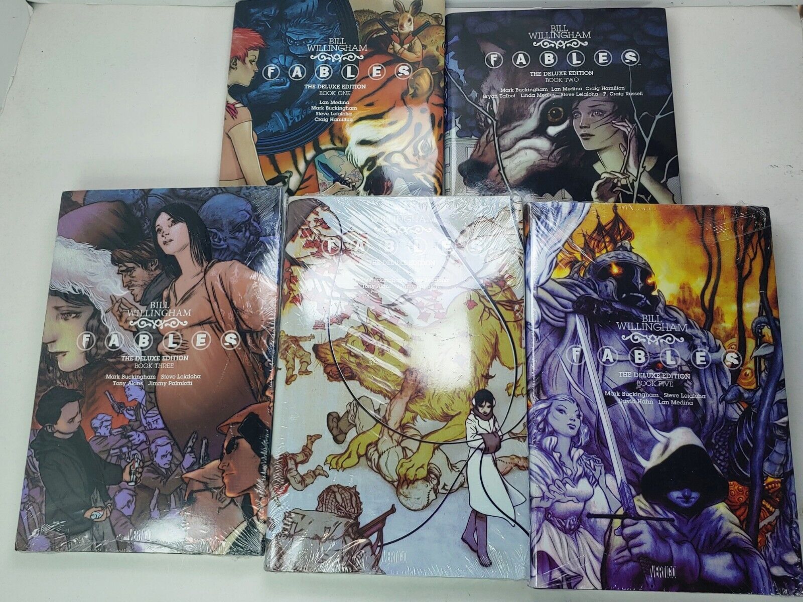 Fables: The Deluxe Edition Books 1, 2, 3, 4, 5 Hardcover Bill Willingham 3 NEW