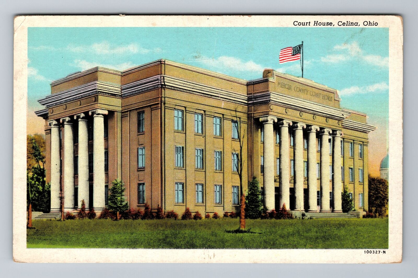 Celina OH-Ohio, Court House, Antique Vintage Souvenir Postcard