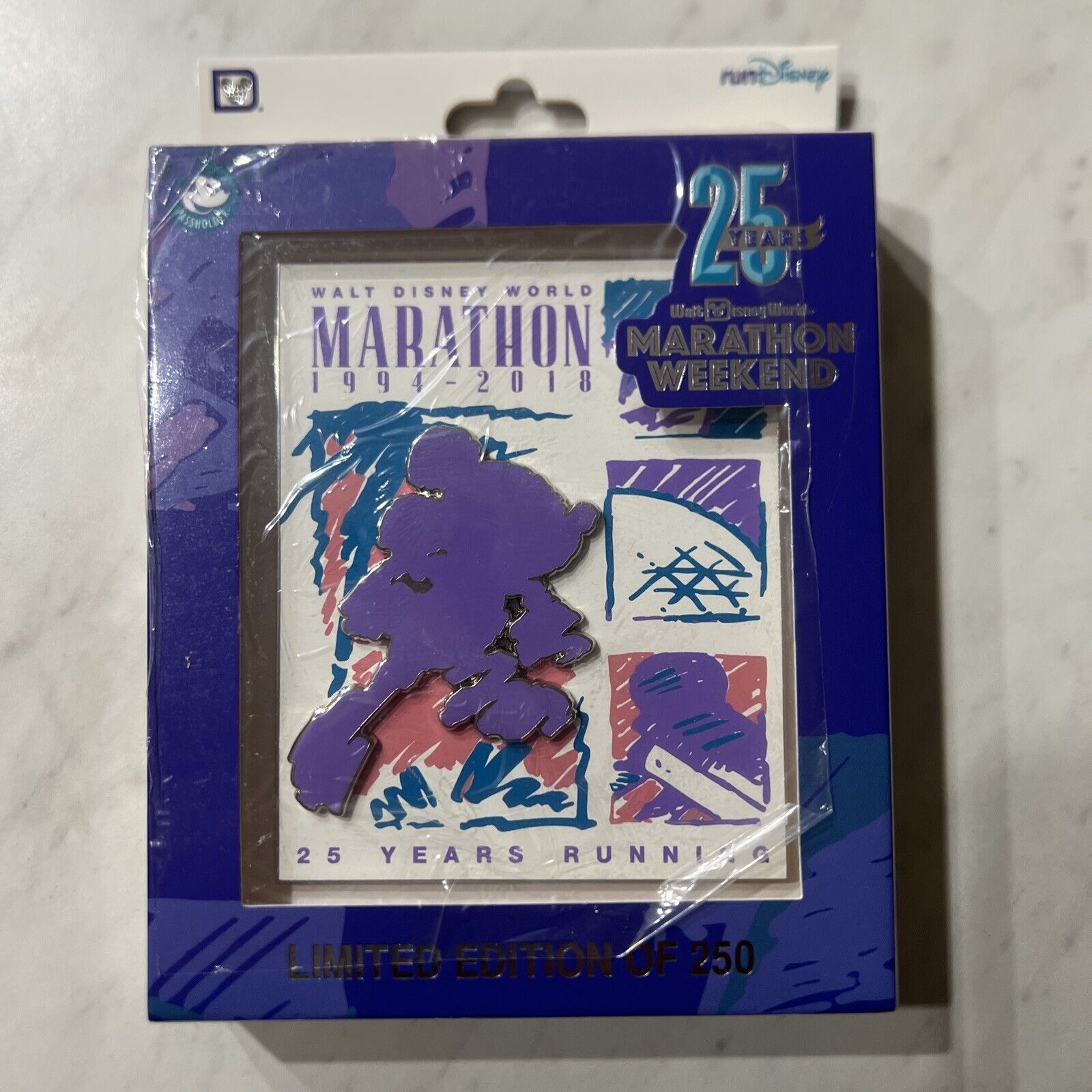 Walt Disney World Marathon 1994-2018 25 Years Running LE of 250 Jumbo PIN