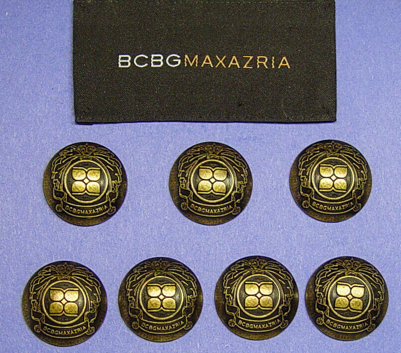 7 BCBG MAXAZRIA DOME SHAPE DARK BRONZE SOLID METAL BLAZER BUTTONS GOOD USED COND