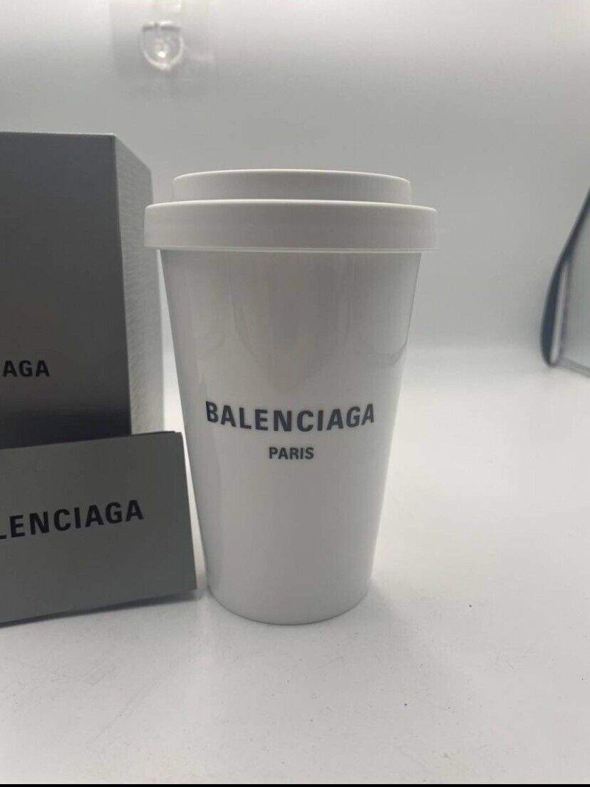 BALENCIAGA CITIES PARIS tumbler Logo cup cup with lid  NEW