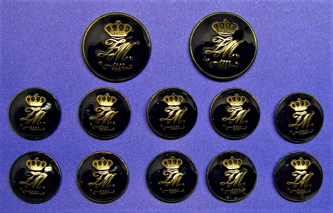 ZARA MAN replacement buttons 12 pc black enamel metal buttons Good used cond.