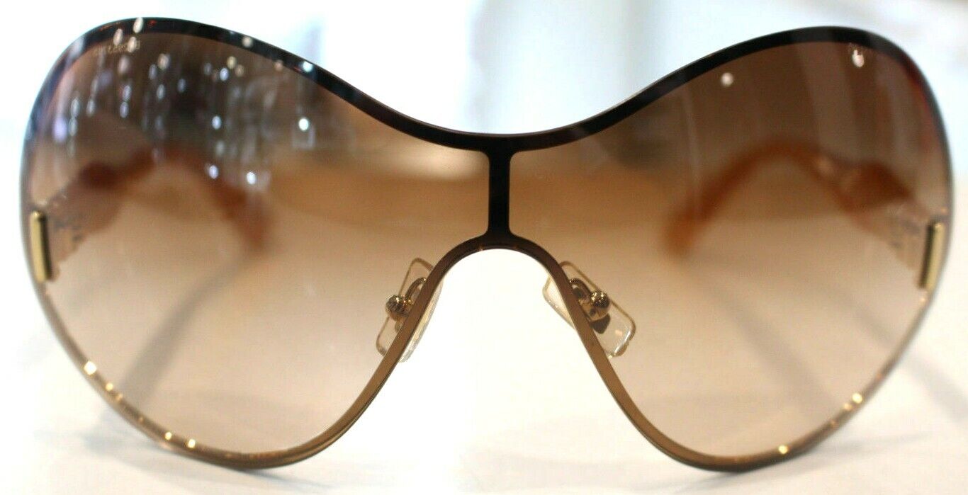 Miu Miu Oversize Windshield Glitter Gold Tone Frame Sunglasses SMU 50N 5AK-1Z1