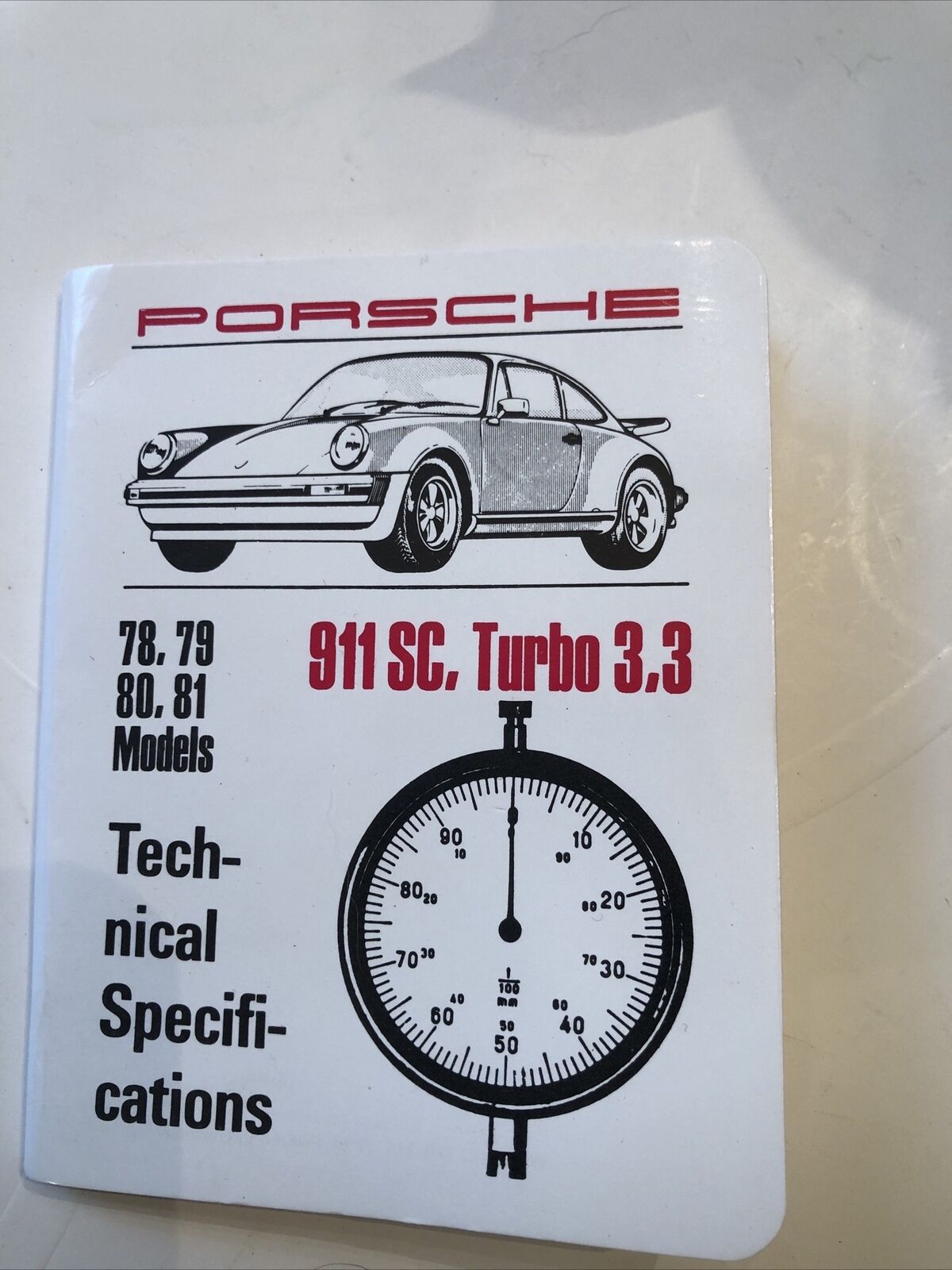 1981 Porsche 911SC, Turbo 3.3 Technical Specifications Booklet English - RARE