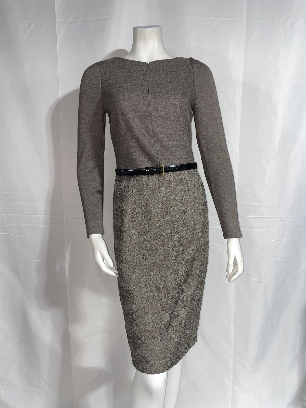akris Belted Long Sleeve Double Face Wool Cashmere Blend Dress Size S