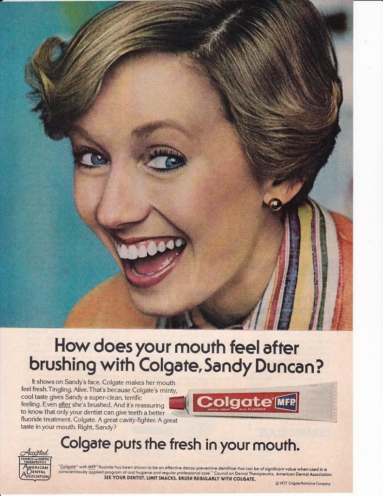 1977 Colgate Print-Ad/ Sandy Duncan /  Great Photo