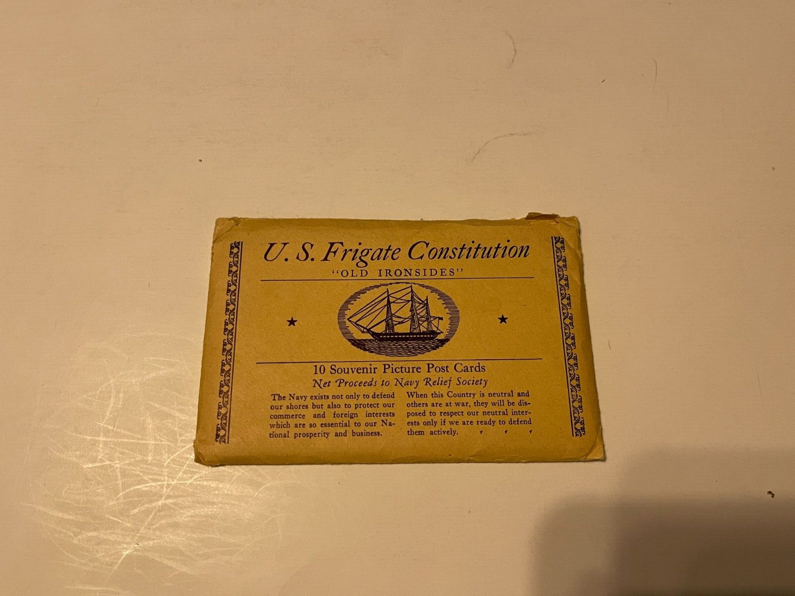 10 Vintage U.S. Frigate Constitution Linen Postcards - All Unused old ironsides-