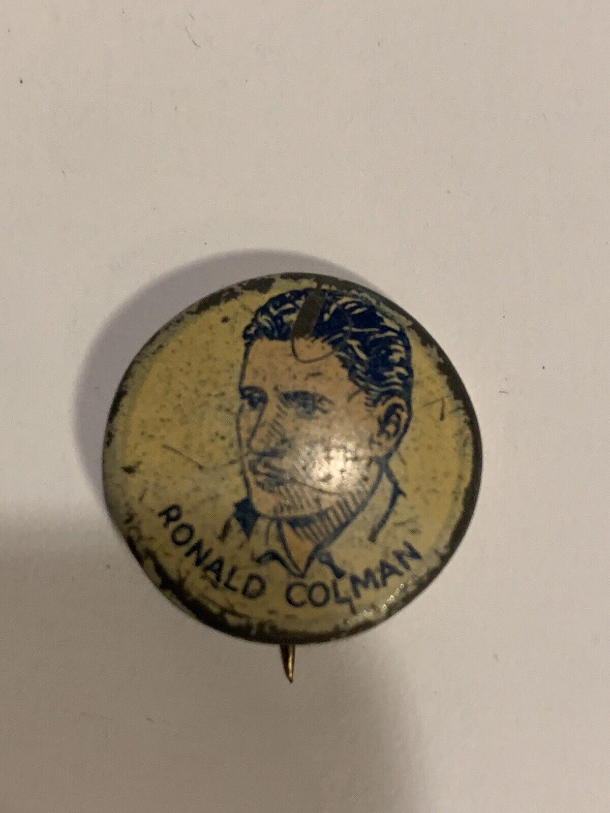 1930’s Ronald Colman Movie Star Metal Pinback Button 13/16\