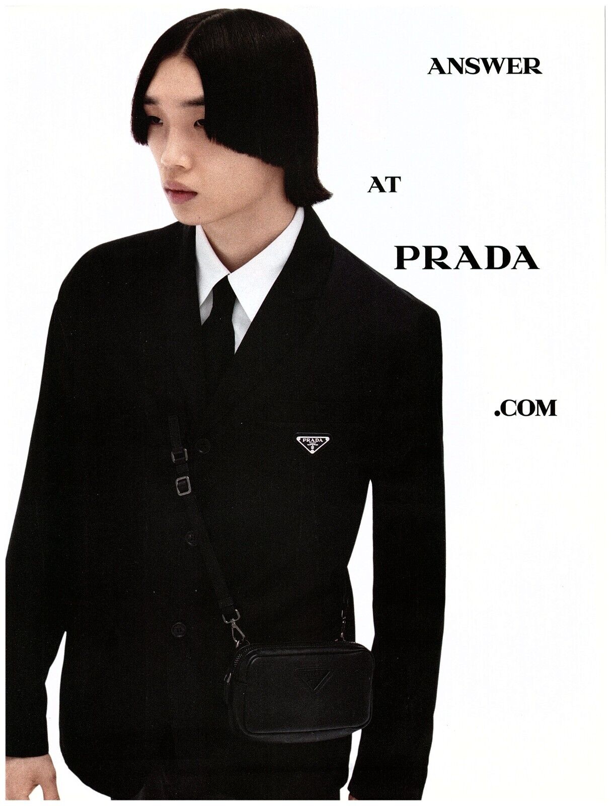 2021 Prada Print Ad, Answer At Prada.com Jacket Tie Asian Male Model