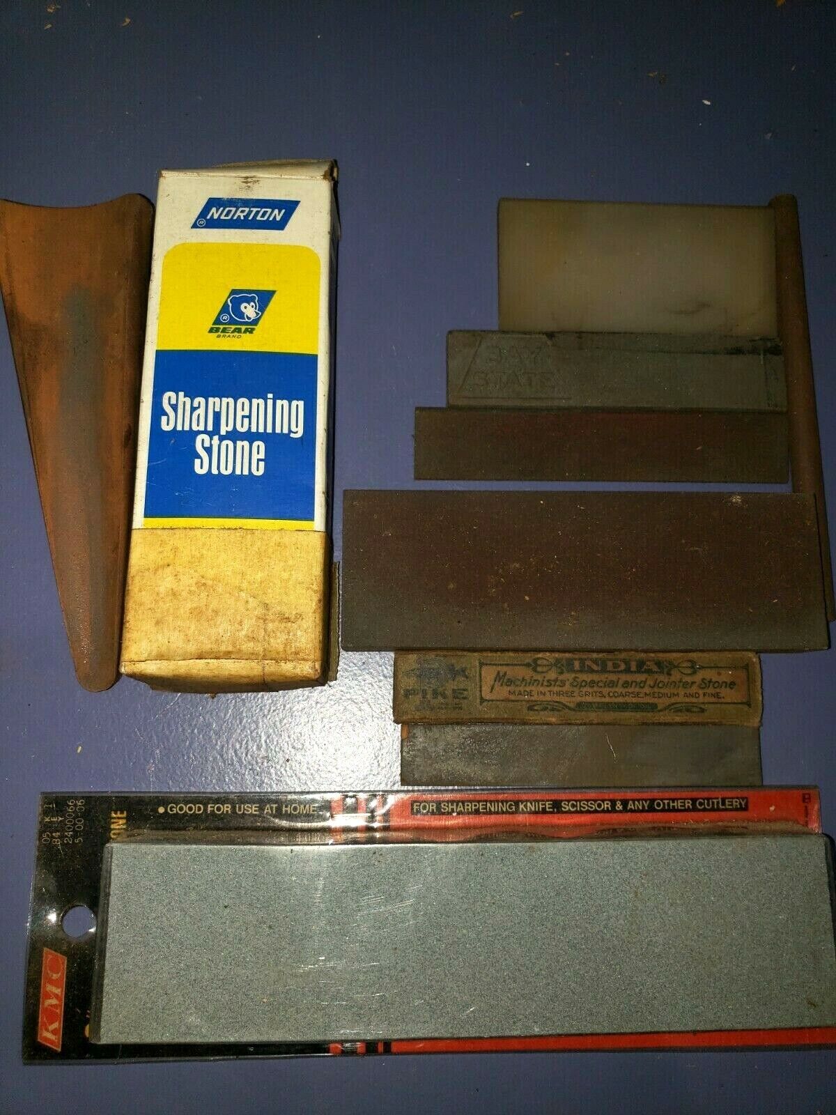LOT OF 8 SHARPENING STONES, Great For Knives, Smith\'s Norton, kmc & Others 