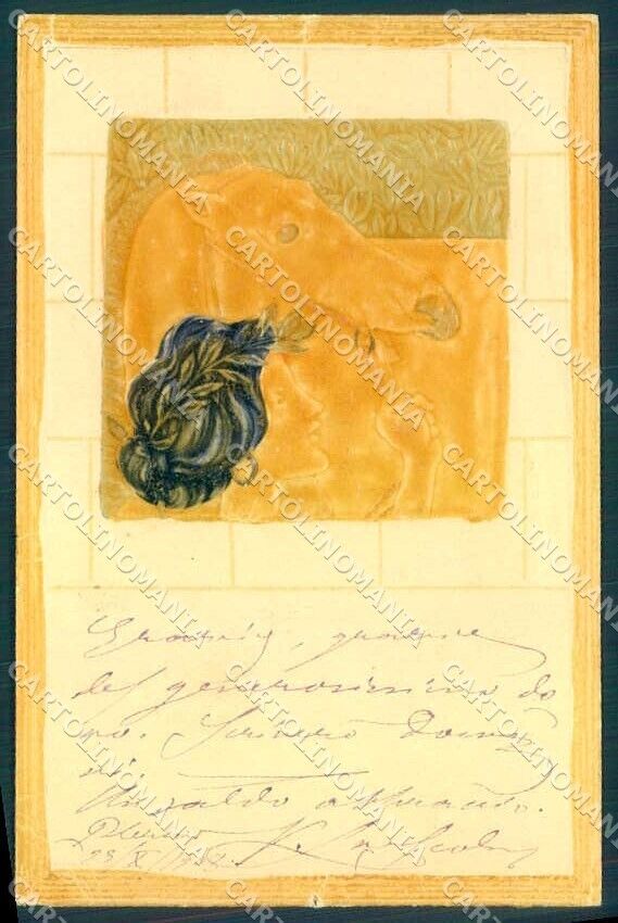 Artist Signed Kirchner R. Lady Akropolis J.1/2.a-5 LITTLE TEAR postcard VK8804