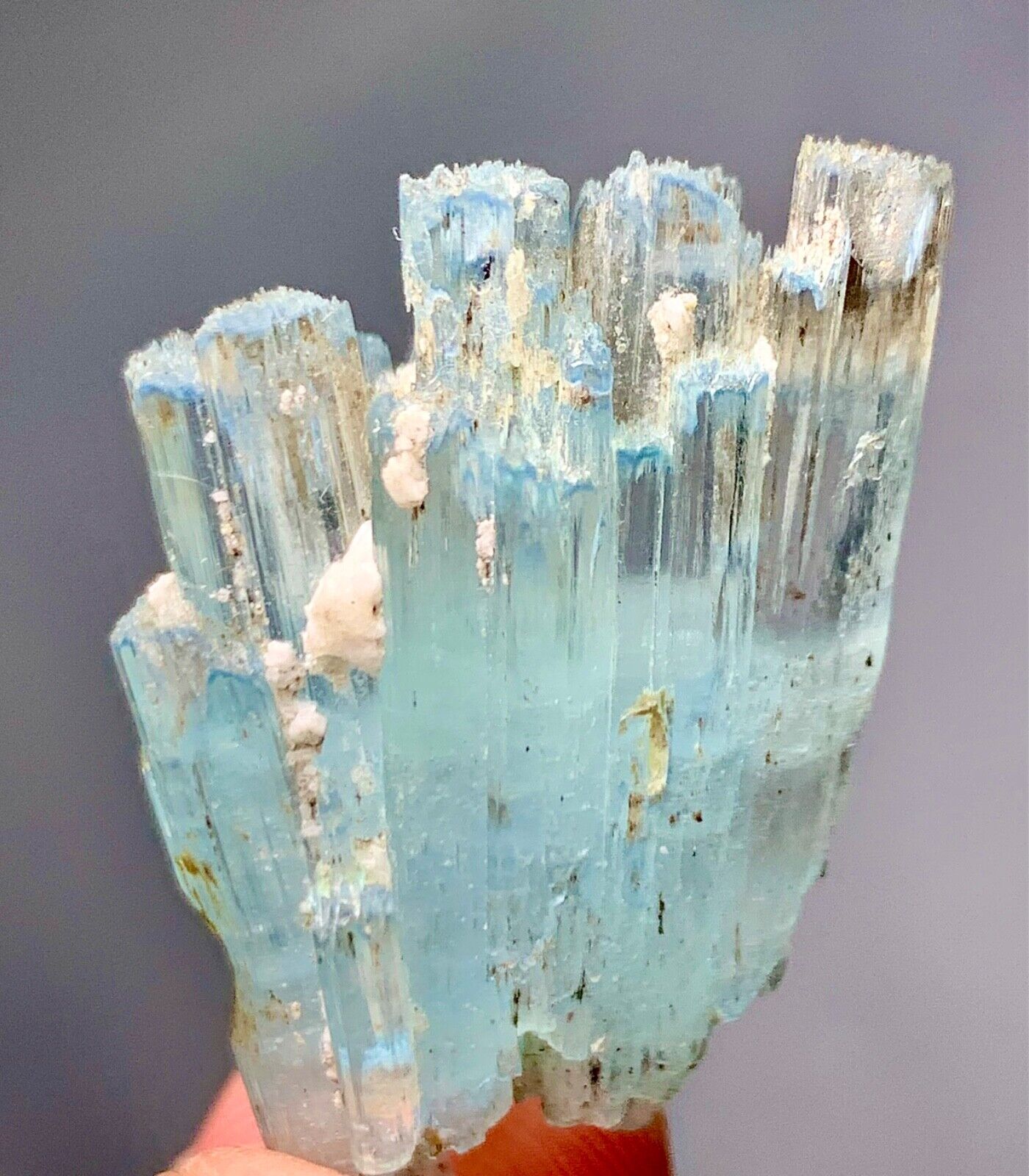 47 Carat Rare Etched Natural Aquamarine Crystal Specimen From Skardu Pakistan