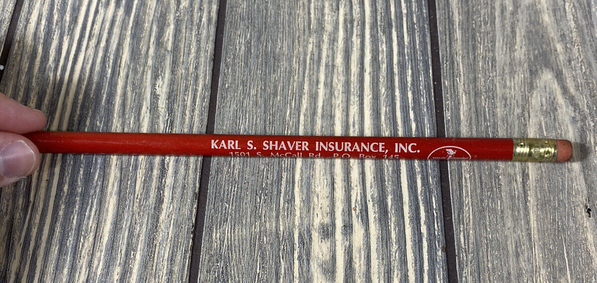 Vintage Karl S Shaver Insurance Inc Englewood Florida Unsharpened Pencil