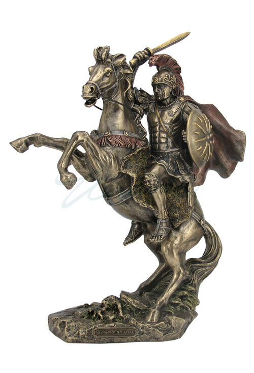 NEW Alexander The Great On Horseback Greek King Statue Figures FAST SHIPPING