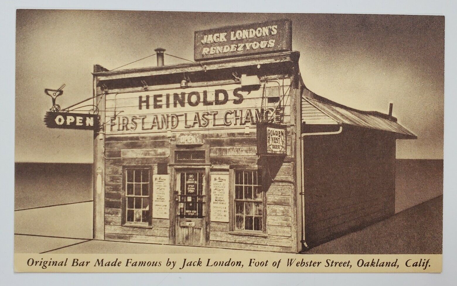 Postcard Heinolds First And Last Chance Bar Oakland California Webster Street