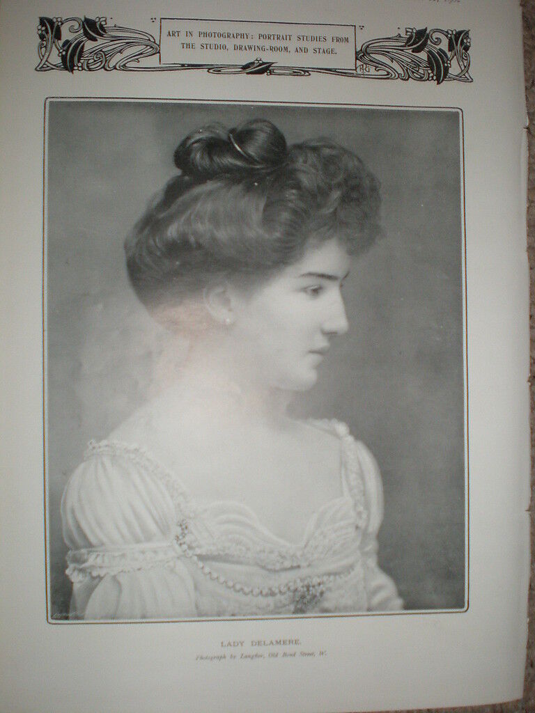 Printed photo Lady Delamere (previously Florence Anne Cole) 1902