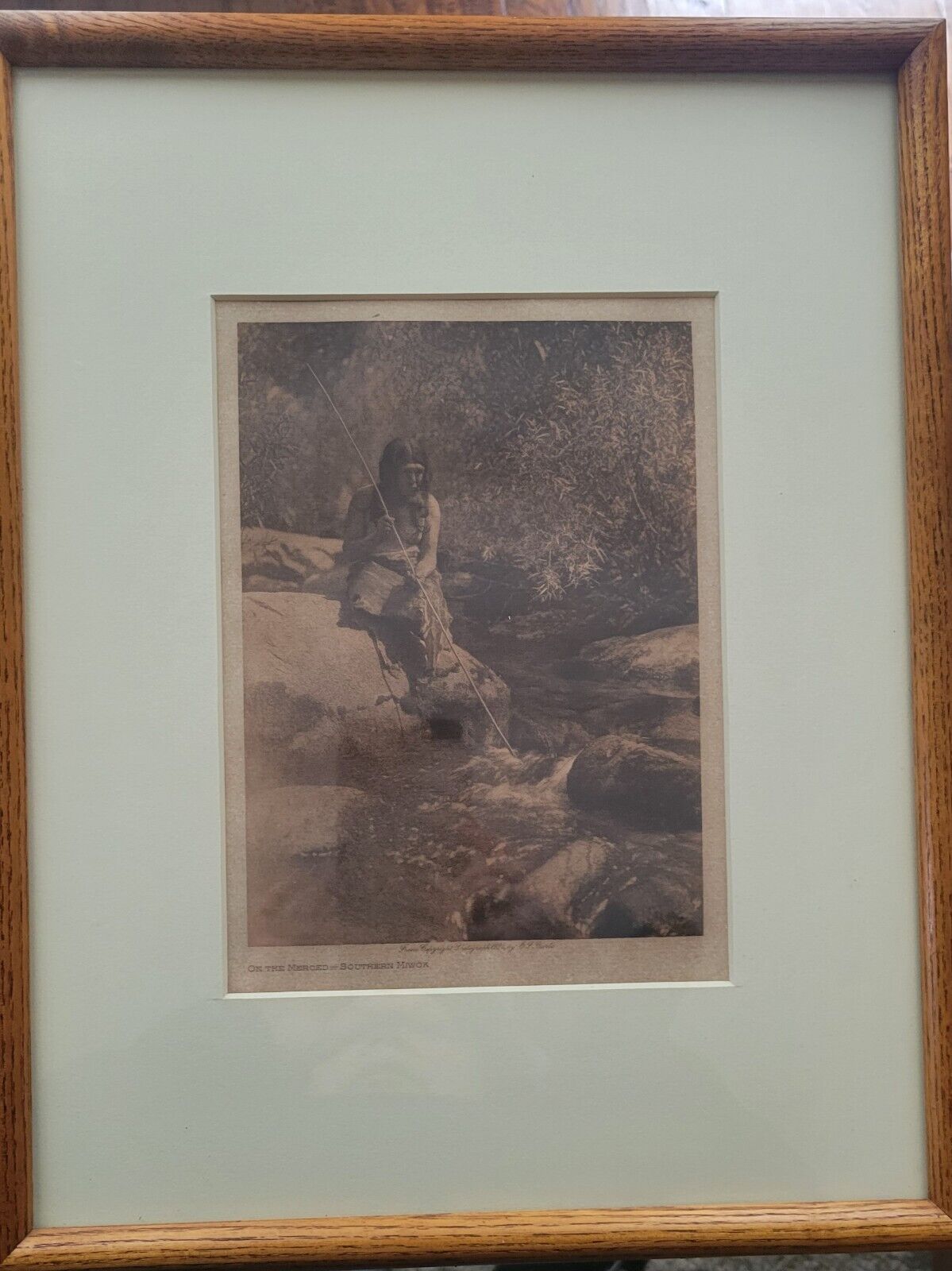 Edward Curtis 1924 photogravure, On The Merced- Southern Miwok,  REDUCE