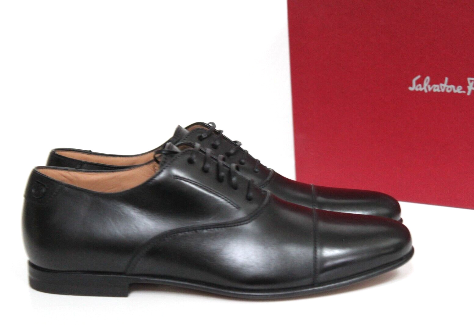 New sz 7 D SALVATORE FERRAGAMO Gillo Black Leather Driving Loafer Men Shoes