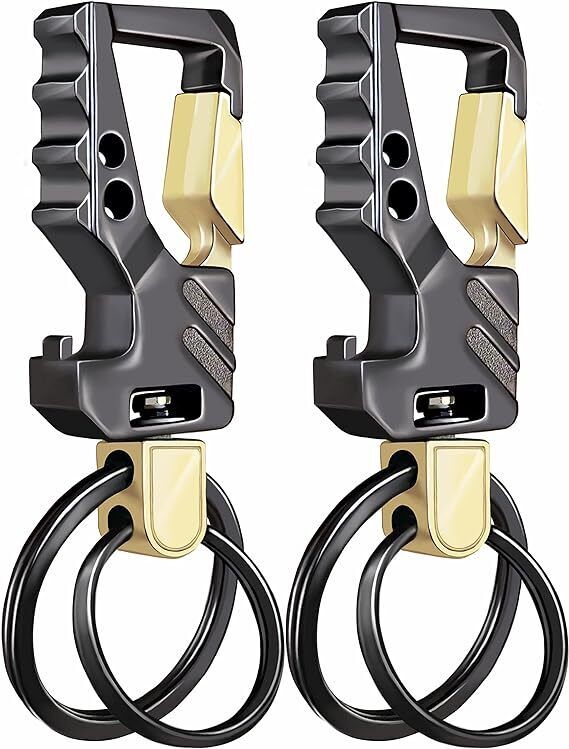 2 Pack KeyChain Key Ring Key Chain Tactical Carabiner Keychains with Clip