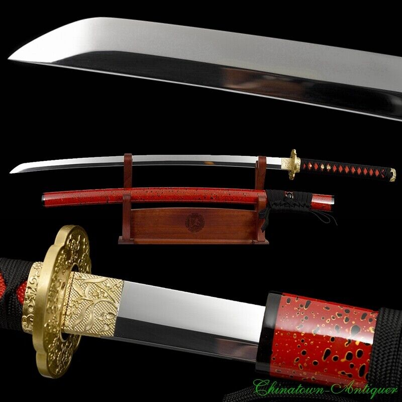 Mirror Polish T10 Steel Katana Japanese Samurai Full-tang Sharp Sword #1157