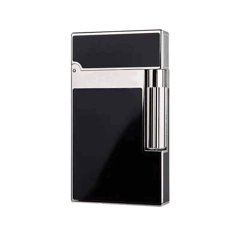 A++ Dupont Ligne 2 Metal Ping Sound Gas Lighter Classic Black FINISH Gold Silver