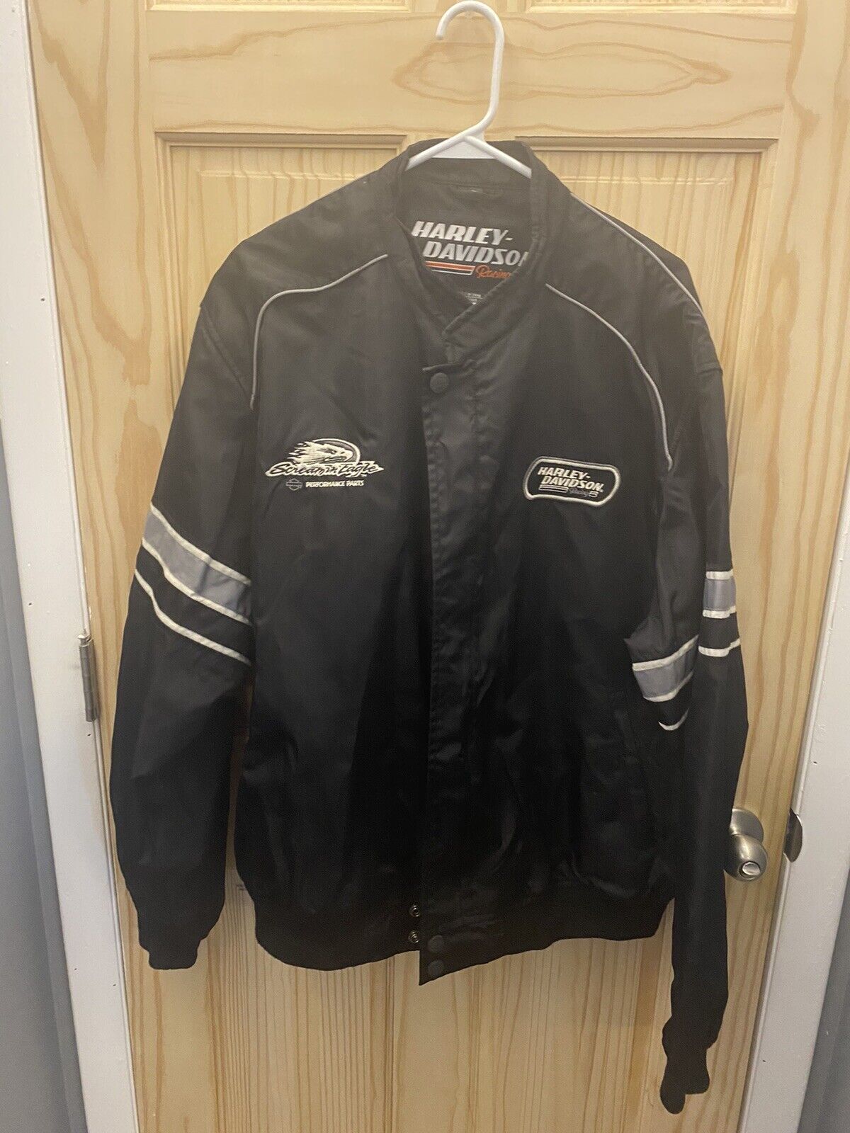 Harley-Davidson Black racing lightweight jacket Men’s Size XL
