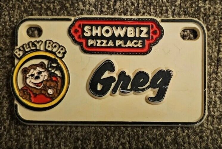 Vintage 1980\'s ShowBiz Pizza Place Billy Bob Souvenir Name License Plate Greg