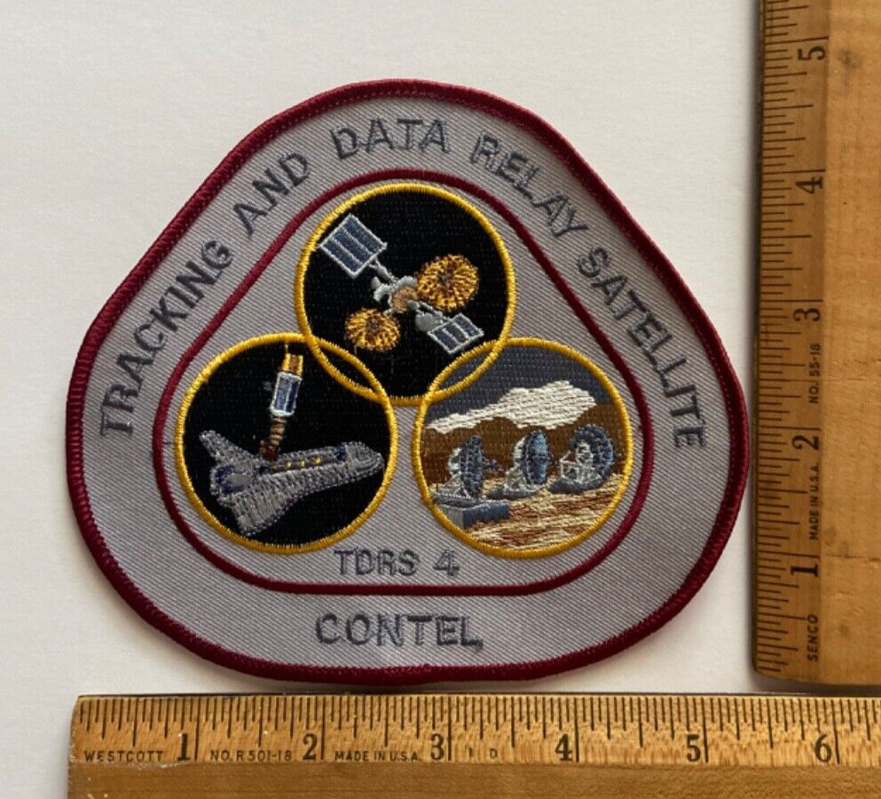 Original NASA TDRS 4 Tracking and Data Relay Satellite CONTEL Mission Patch