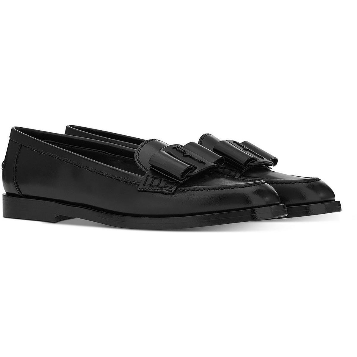 Salvatore Ferragamo Womens VIVALDO Black Loafers 5.5 Wide (C,D,W) BHFO 5565