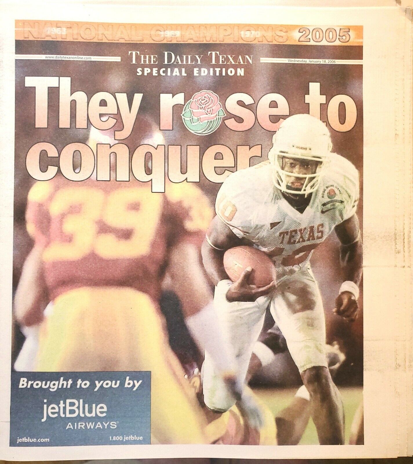 Rose Bowl Daily Texan Newspaper Wednesday, January 18,2006 Texas Vince Young 