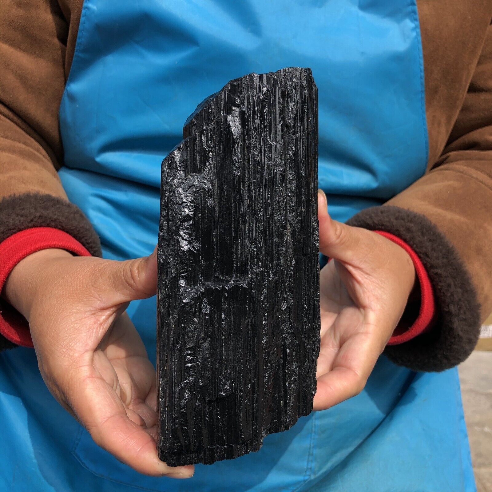1910g Natural Beautiful Black tourmaline Quartz specimen Crystal Healing Stone