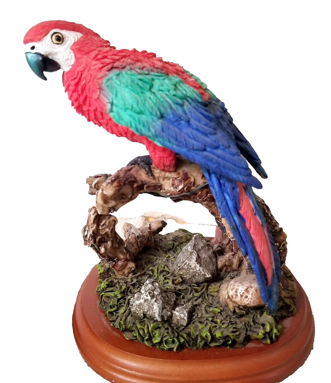 Vintage Tropical Parrot Macaw Figurine Colorful Bird Figure Wild Animal 2000's