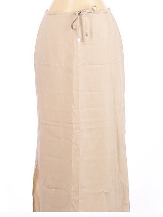 Escada Skirt New Nwt Sz 34 Small Tan Silk Wool Slit Zipper