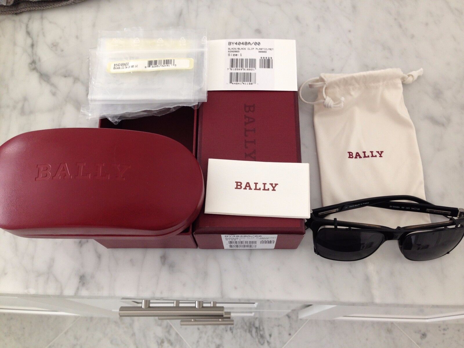 Bally Glasses with Clip On Shades - New (In Plastic)