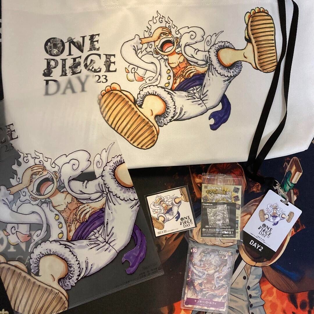 ONE PIECE DAY 2023 Goods Set Luffy Gear 5 Nika Promo Tote Bag Pass Case File etc