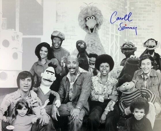 1970s Carroll Spinney and Sesame Street Cast Signed LE 16x20 B&W Photo (JSA)