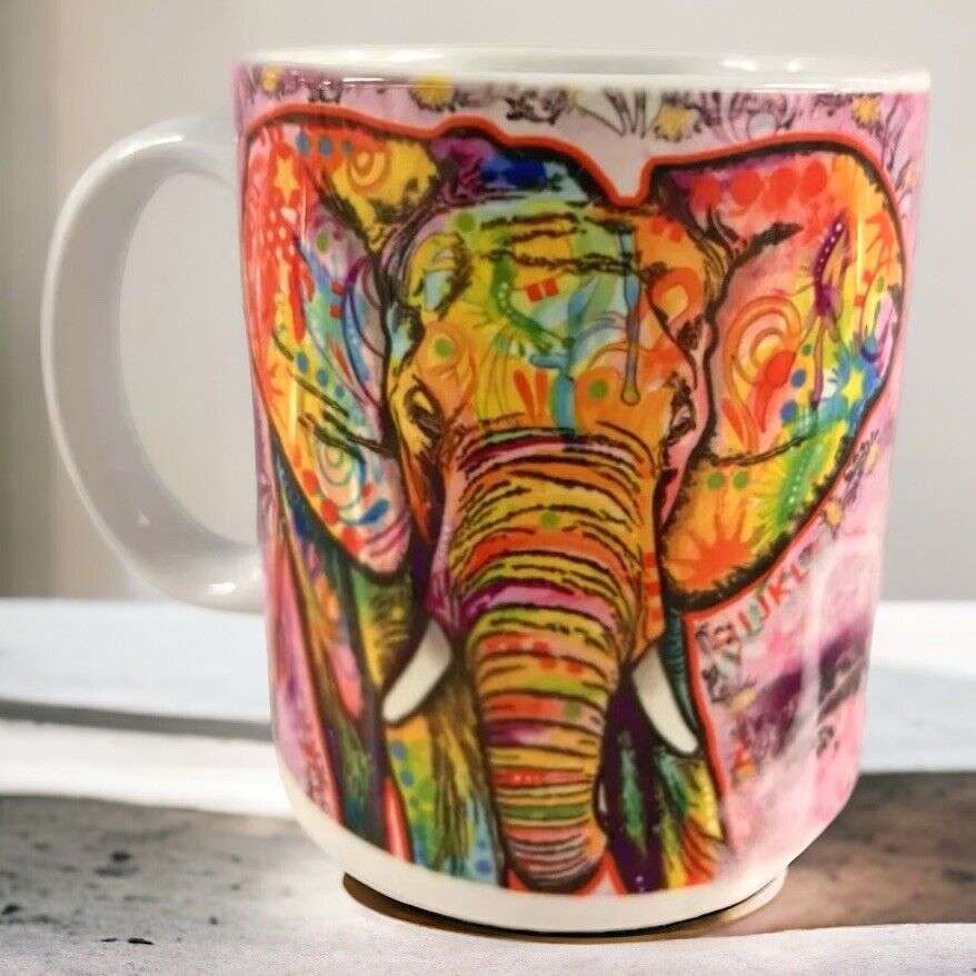 Dean Russo Pink Elephant Coffee Cup - Modern Animal Art Gift