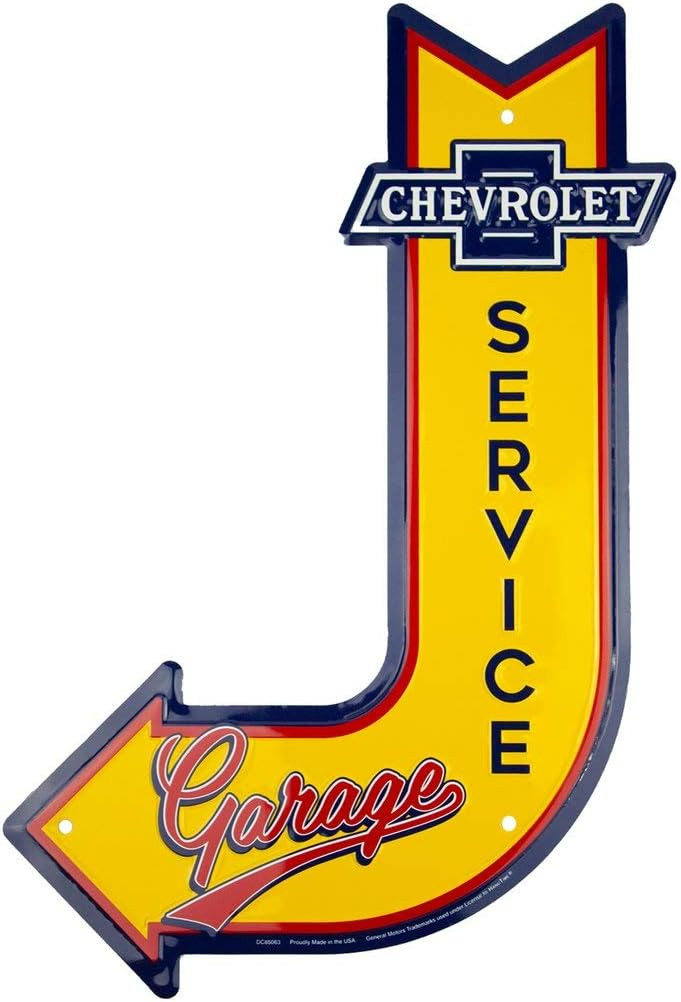 Chevrolet Service Garage Sign Vintage Chevy Metal Automotive Wall Art Decor 1...
