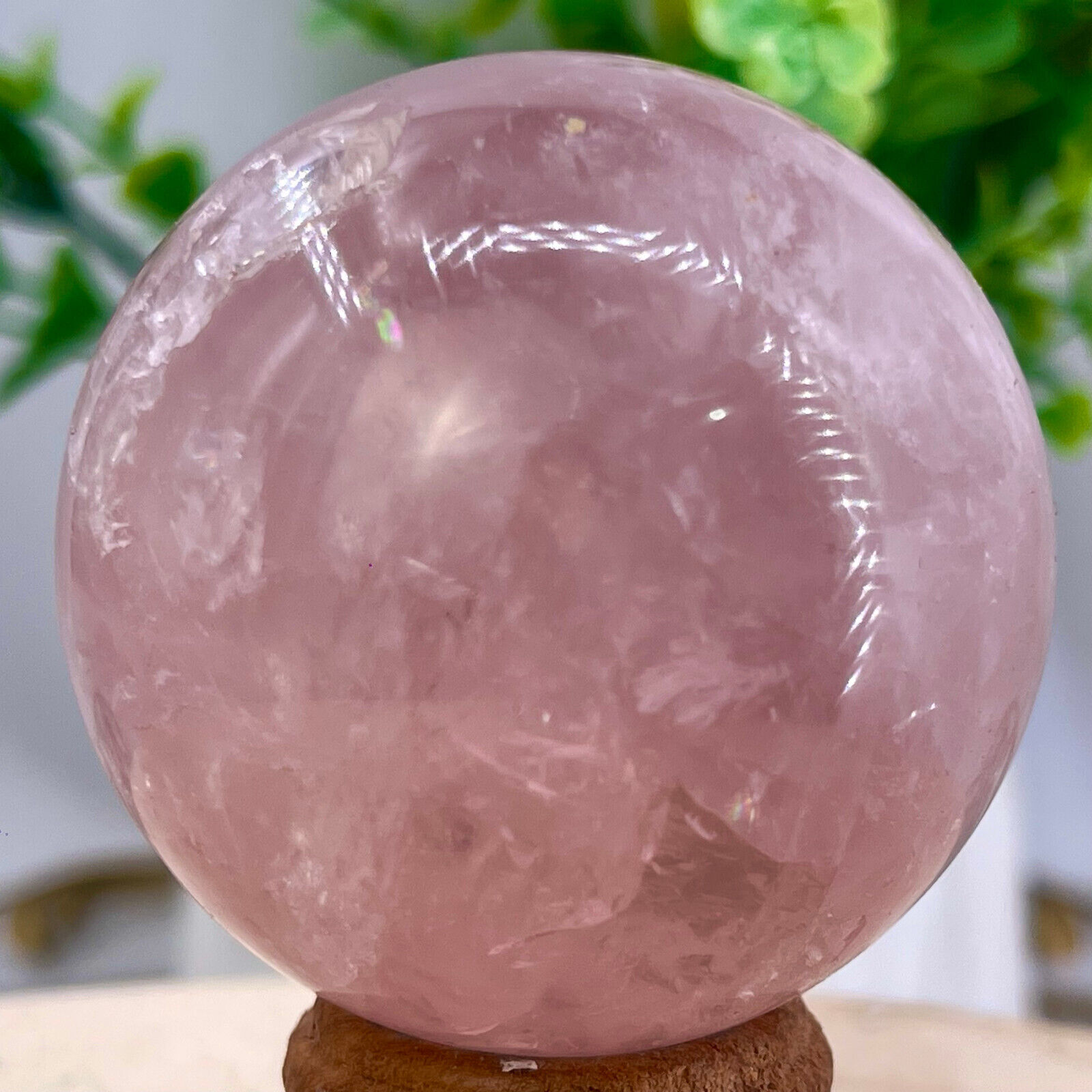 180G Natural Crystal Pink Rose Chakra Quartz Sphere healing ball Specimen
