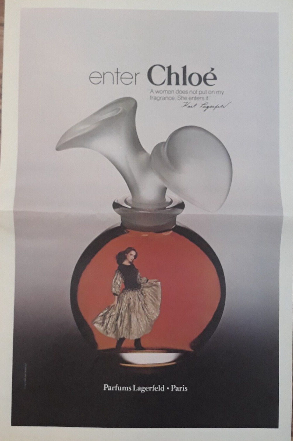1981 Chloe Karl Lagerfeld Large Print Ad Poster 21\